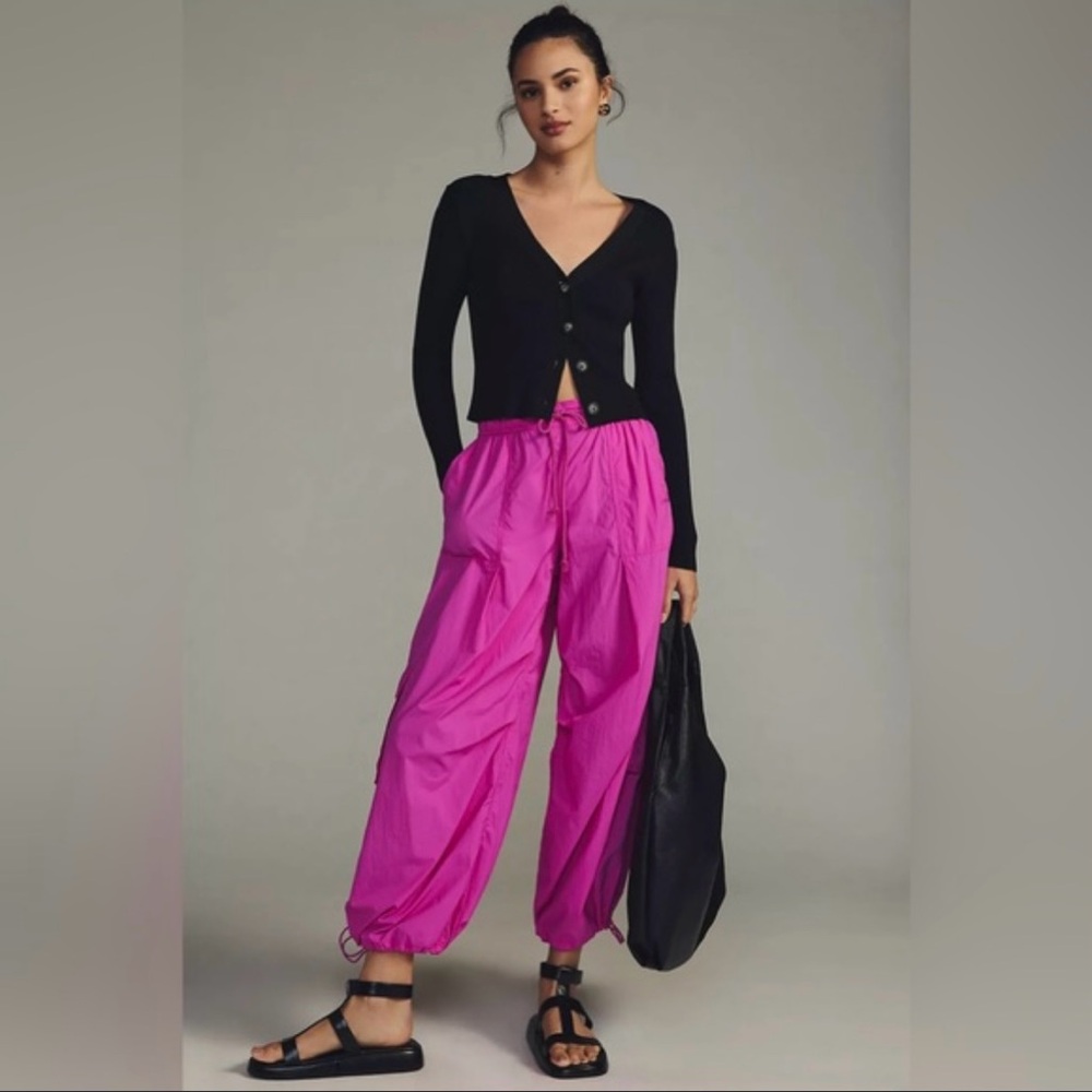 Anthropologie Fuchsia Track Pants